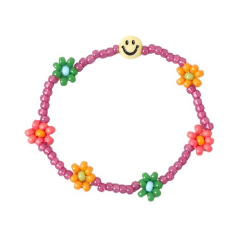 LOVE issue LOVE issue | Bracelet | Daisy | Smiley plum T1