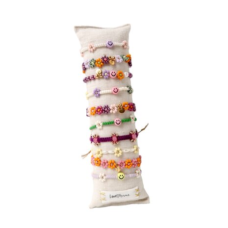 LOVE issue LOVE issue | Bracelet | Daisy | Smiley green/shiny pink/orange T1