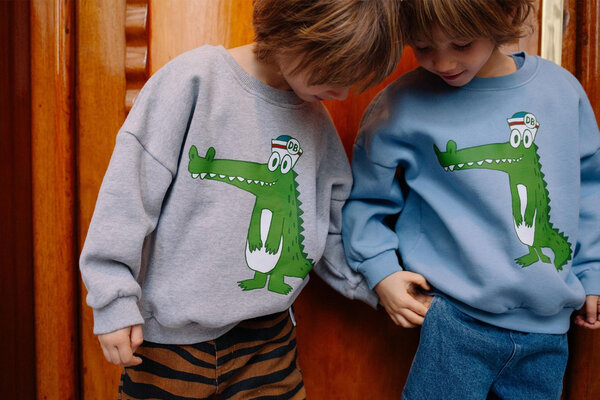 Daily Brat Daily Brat | Loco Croco Sweater Grey Melange