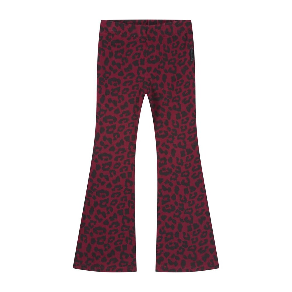 Daily Brat Daily Brat | Leopard Burgundy Flared Pants