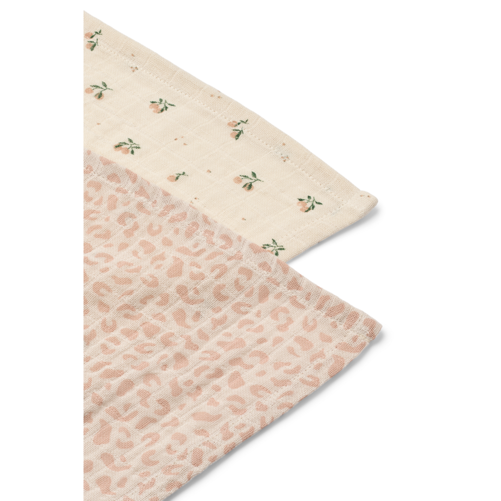 Liewood Liewood | Lewis Muslin Cloth 2-Pack | Mini leo / Mini peach Mix