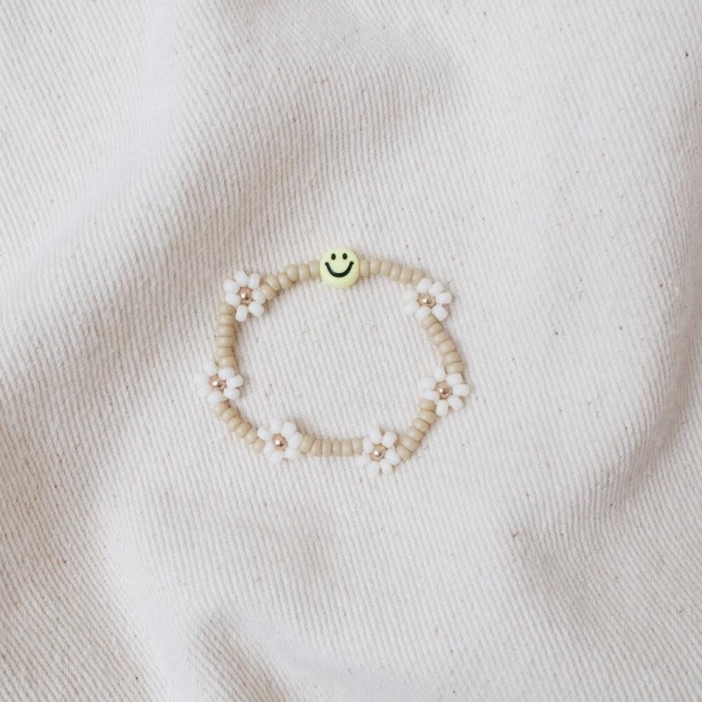 LOVE issue LOVE issue | Bracelet | Daisy | Smiley yellow/beige T1