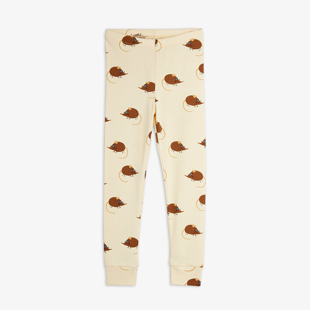 Mini Rodini Mini Rodini | Elephant shrew aop leggings | Beige