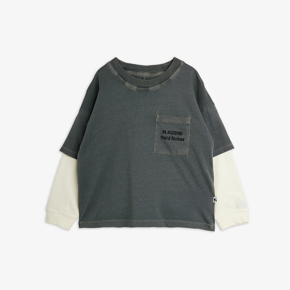Mini Rodini Mini Rodini | M.Rodini field notes emb ls tee | Grey