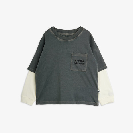Mini Rodini Mini Rodini | M.Rodini field notes emb ls tee | Grey