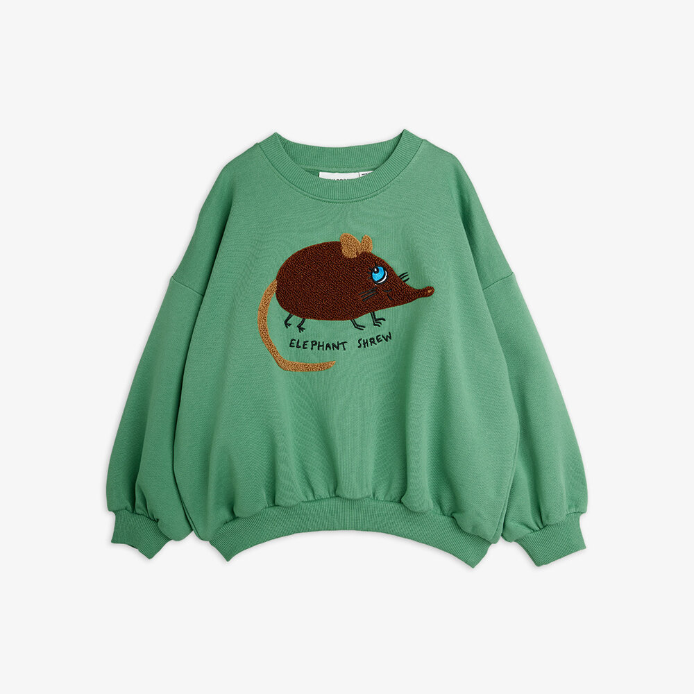 Mini Rodini Mini Rodini | Elephant shrew chenille sweatshirt | Green