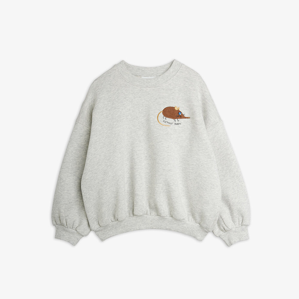 Mini Rodini Mini Rodini | Elephant shrew emb sweatshirt | Grey Melange