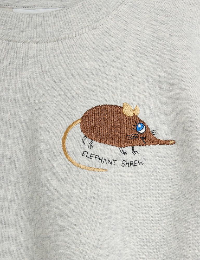 Mini Rodini Mini Rodini | Elephant shrew emb sweatshirt | Grey Melange