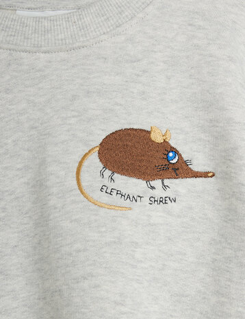 Mini Rodini Mini Rodini | Elephant shrew emb sweatshirt | Grey Melange