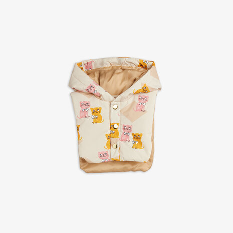 Mini Rodini Mini Rodini | Kittens aop faux fur collar puffer | Multi