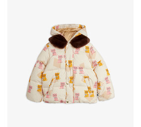 Mini Rodini Mini Rodini | Kittens aop faux fur collar puffer | Multi