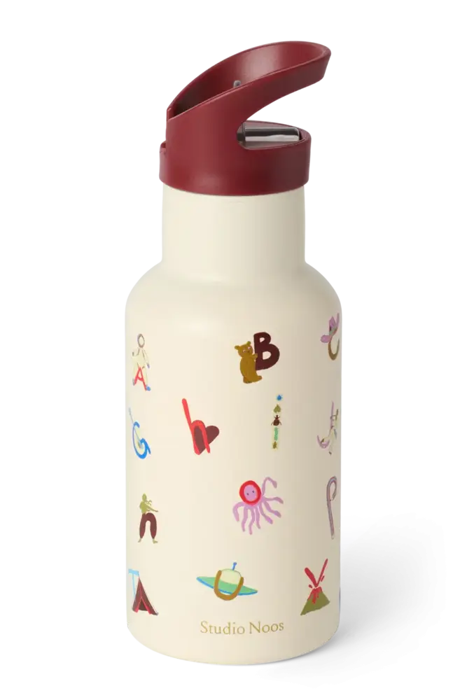 Studio Noos Studio Noos | RVS drinkfles 350 ml | Alphabet