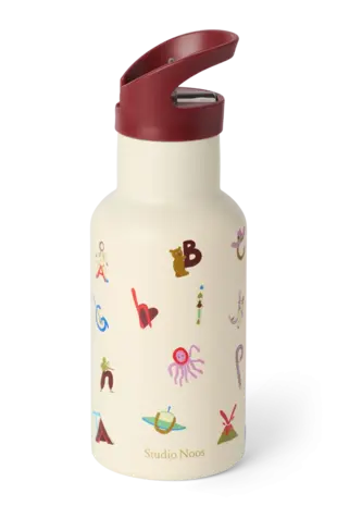 Studio Noos Studio Noos | RVS drinkfles 350 ml | Alphabet