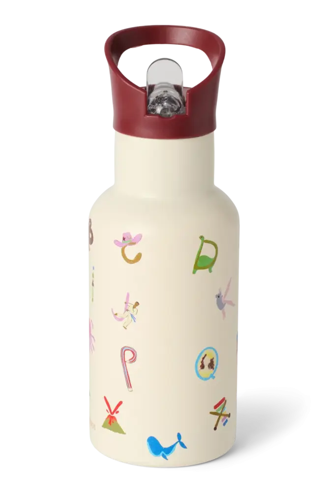 Studio Noos Studio Noos | RVS drinkfles 350 ml | Alphabet