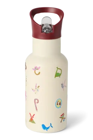 Studio Noos Studio Noos | RVS drinkfles 350 ml | Alphabet