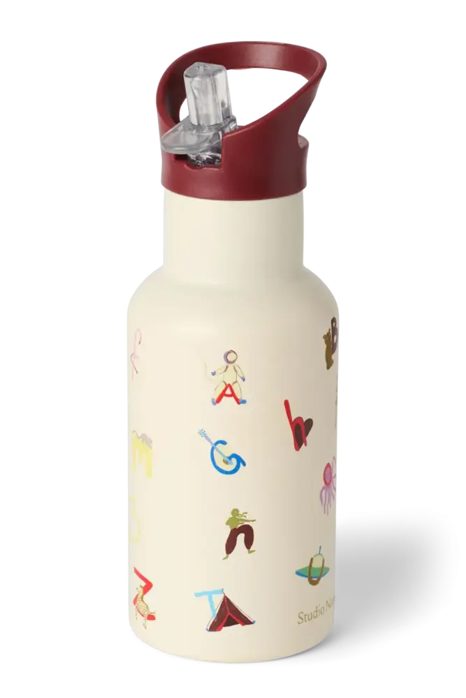 Studio Noos Studio Noos | RVS drinkfles 350 ml | Alphabet