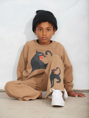 Mini Rodini Mini Rodini | Panther sp melange sweatshirt | Brown
