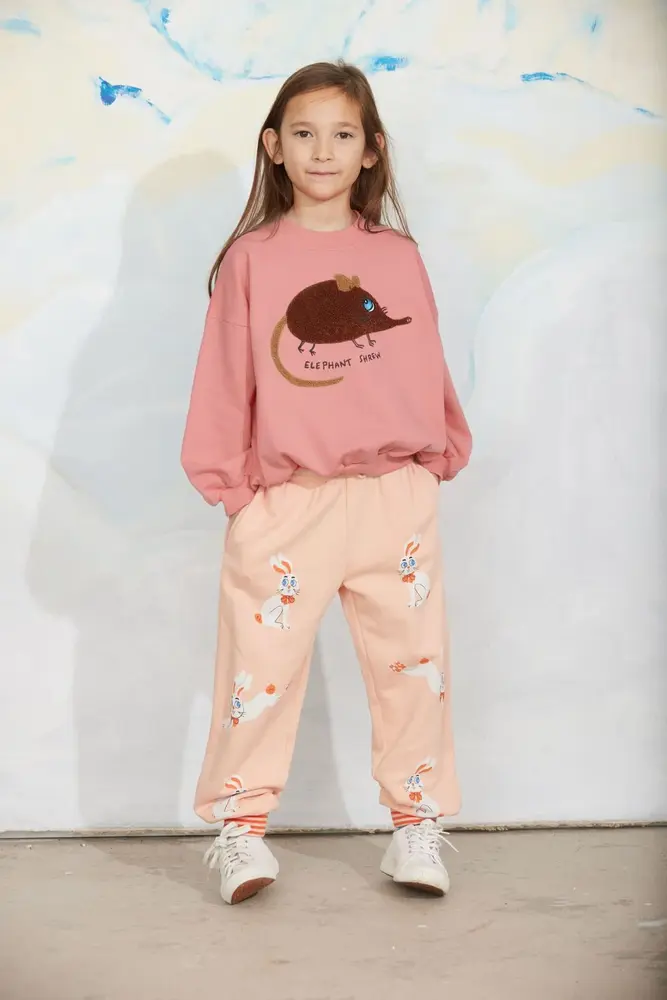 Mini Rodini Mini Rodini | Elephant shrew chenille sweatshirt | Pink