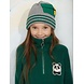 Mini Rodini Mini Rodini | Panda patch chunky knit half zip sweater | Green