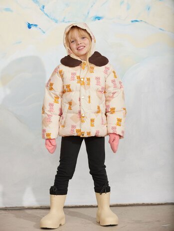 Mini Rodini Mini Rodini | Kittens aop faux fur collar puffer | Multi
