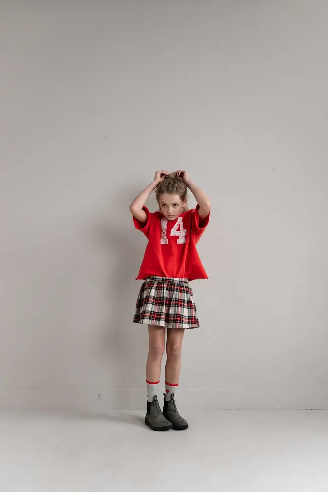 Jenest Jenest | Stella  Skirt | Ivory Off Black Red Check