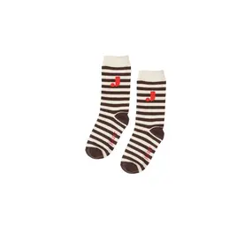 Jenest Jenest | J Stripe Socks | Off White Brown