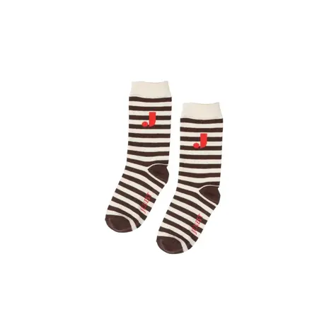 Jenest Jenest | J Stripe Socks | Off White Brown