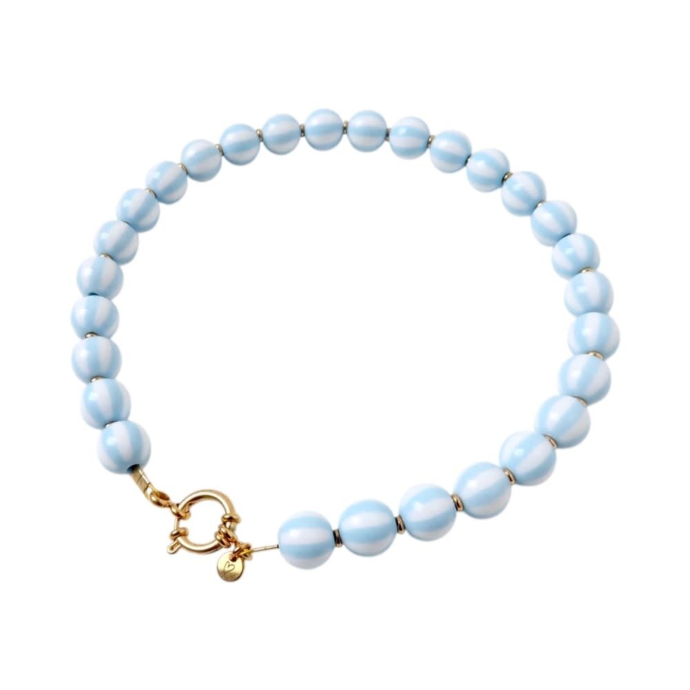 LOVE issue LOVE issue | Necklace | Bold beads babyblue stripe