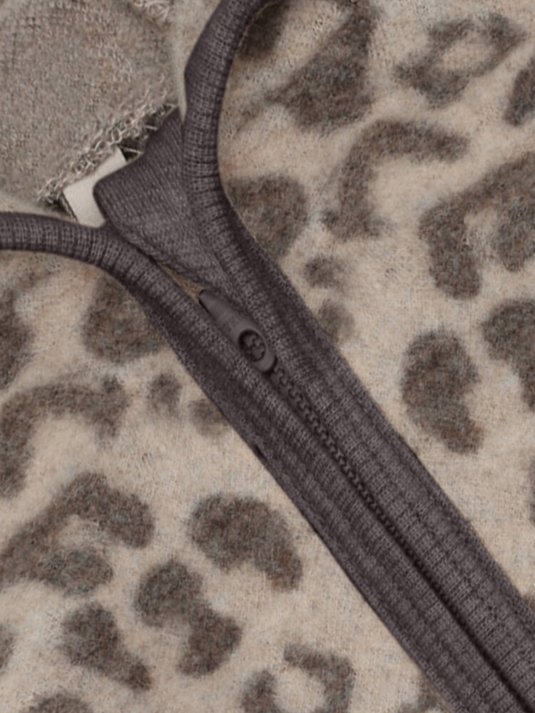 HUTTELiHUT HUTTELiHUT | Pram Suit Wool Fleece Jacquard | Camel Melange