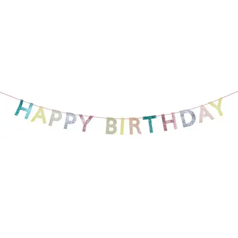 Meri Meri Meri Meri | Mixed glitter fabric happy birthday garland