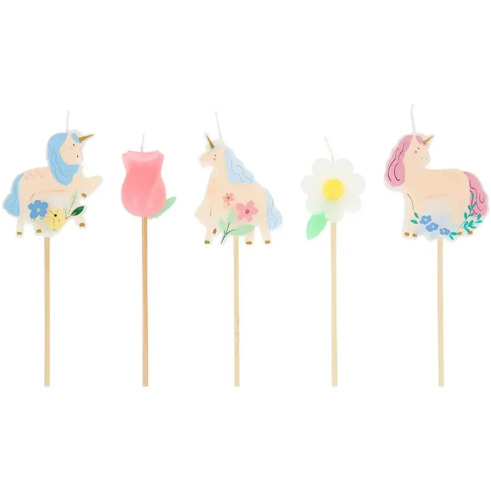 Meri Meri Meri Meri | Meadow unicorns kaarsjes ( 5st)