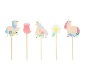 Meri Meri Meri Meri | Meadow unicorns kaarsjes ( 5st)