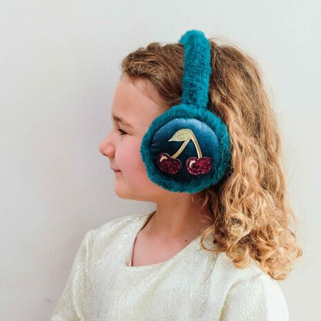 Mimi & Lula Mimi & Lula  | Teal Cherries Earmuffs