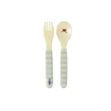 Rice Everyday Magic Rice | Baby lepel en vork | Ocean Print | Blue Rice Everyday Magic Rice | Baby lepel en vork | Ocean Print | Blue