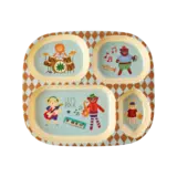 Rice Everyday Magic Rice | Kinderbord met 4 Compartimenten | Music Band | Blue Rice Everyday Magic Rice | Kinderbord met 4 Compartimenten | Music Band | Blue
