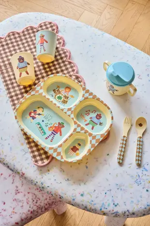 Rice Everyday Magic Rice | Kinderbord met 4 Compartimenten | Music Band | Blue