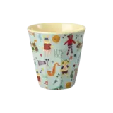 Rice Everyday Magic Rice | Melamine Cup with Music Band Print | Blue | Medium 250ml Rice Everyday Magic Rice | Melamine Cup with Music Band Print | Blue | Medium 250ml