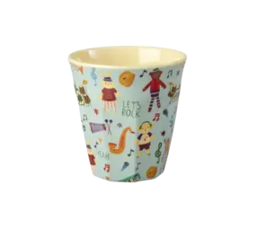 Rice Everyday Magic Rice | Melamine Cup with Music Band Print | Blue | Medium 250ml
