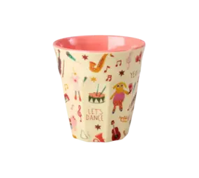 Rice Everyday Magic Rice | Melamine Cup with Music Band Print | Pink | Medium 250ml