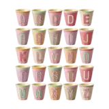 Rice Everyday Magic Rice | Melamine cup Medium Alphabet | Vintage Pinkish Colors Rice Everyday Magic Rice | Melamine cup Medium Alphabet | Vintage Pinkish Colors