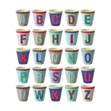 Rice Everyday Magic Rice | Melamine cup Medium Alphabet | Vintage Bluish Colors Rice Everyday Magic Rice | Melamine cup Medium Alphabet | Vintage Bluish Colors