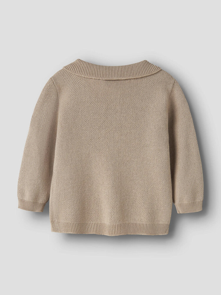 Lil ' Atelier Lil ' Atelier | NBMRONAN LS KNIT POLO CARD LIL | White Pepper