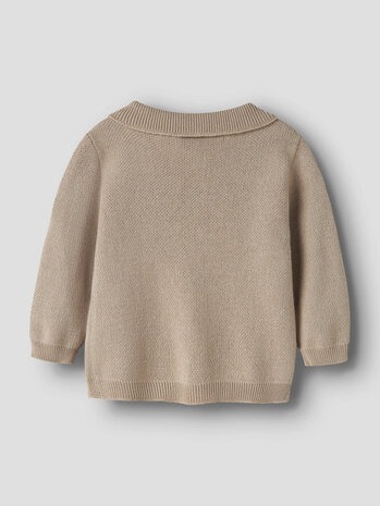 Lil ' Atelier Lil ' Atelier | NBMRONAN LS KNIT POLO CARD LIL | White Pepper