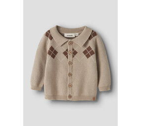 Lil ' Atelier Lil ' Atelier | NBMRONAN LS KNIT POLO CARD LIL | White Pepper