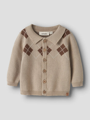 Lil ' Atelier Lil ' Atelier | NBMRONAN LS KNIT POLO CARD LIL | White Pepper