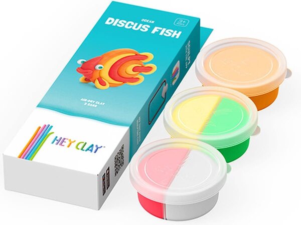 Hey Clay Hey Clay | Oceaan discus Fish | 3 Cans Boetseerklei
