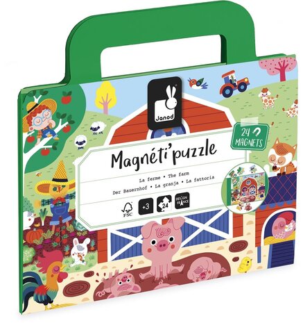 Janod Janod | Magnetipuzzel | Boerderij 24 st