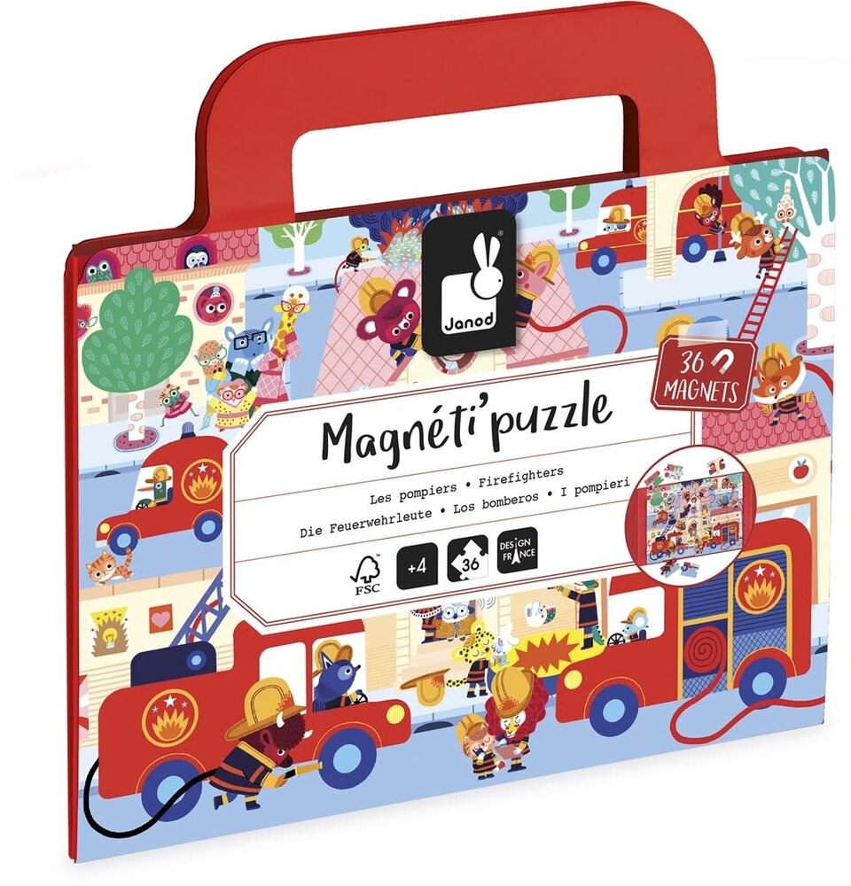 Janod Janod | Magnetipuzzel | Brandweer 36 st