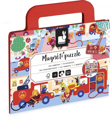 Janod Janod | Magnetipuzzel | Brandweer 36 st
