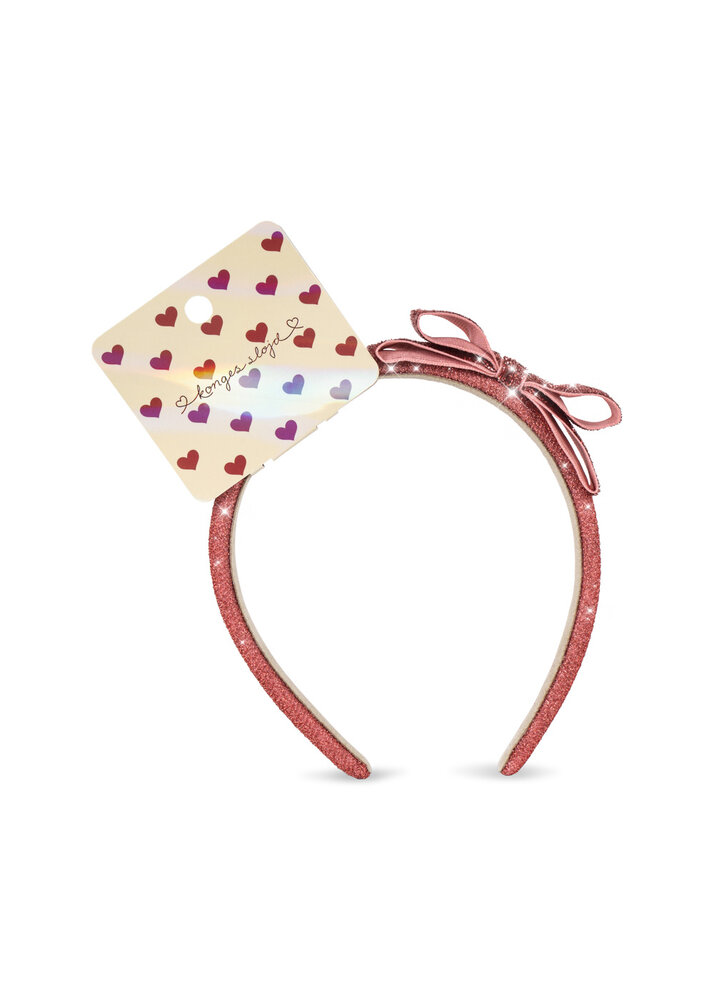 Konges Sløjd Konges Sløjd | Velvet Bow Hairbrace | Rose Glitter